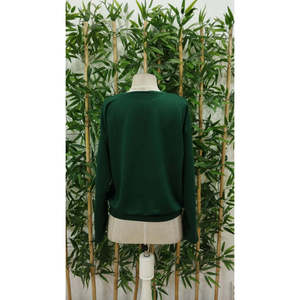 Blusa de viscosa de dos hilos con estampado y cuello redondo de manga larga para mujer, 21451 - Product Image 5