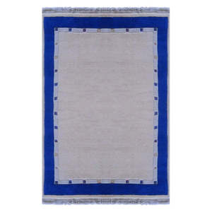 Tapis népalais contemporain noué à la main en laine et coton naturels, couleur or, 6'3 x 4'8, Pan2295 - Product Image 1