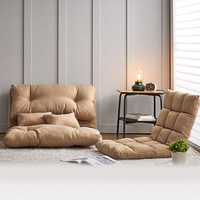 Silla de Suelo Plegable Estilo Europeo, Tatami, de Una Plaza, Sofá Cama Convertible Ajustable para Dormitorio