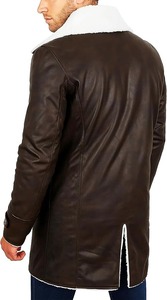Chaqueta de Invierno de Cuero Vacuno para Hombre de Alta Calidad, Estilo Aviador, Frente de Lona, Letra Personalizable, Estilo Vintage, Precio al por Mayor - Product Image 5