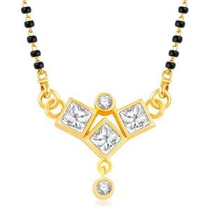 Kriaa American Diamond & Gold Plated Mangalsutra Anillos Finos Modelo 1500628 - Product Image 1