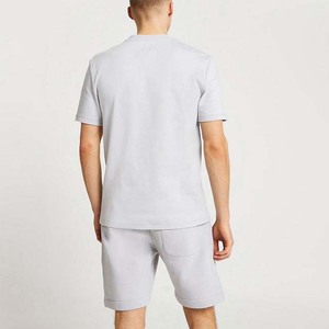 Respirant grande taille haute rue Style nouvelle mode hommes vêtements ensembles coton Top qualité deux pièces hommes t-shirts et shorts ensemble - Product Image 3