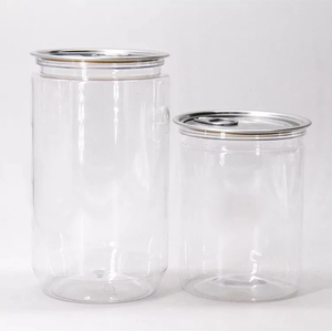 โรงงานขายส่ง ชุดขวด PET ยี่ห้อ Pavico ปรับแต่งได้ รูปทรงกระบอก ขนาด 220 มล. 1120 มล. ฝาปิดปากกว้าง สีและโลโก้ตามสั่ง ขวดพลาสติกใส่อาหาร - Product Image 2