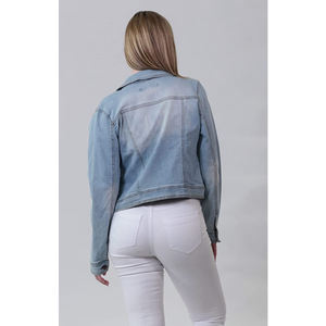 Newest Style Lady Denim Jacket for Women's Long Sleeves Women Clothing Bulk Quantity Denim Jackets - Product Image 5