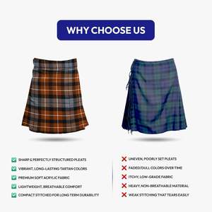 Kilt traditionnel plissé en laine acrylique 13 oz à motif tartan vieilli Graham of Montrose 2026 – Meilleure vente - Product Image 6