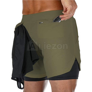 กางเกงฟิตเนสขาสั้นสำหรับผู้ชายมีเชือกหูรูดออกแบบได้ตามต้องการ - Product Image 6