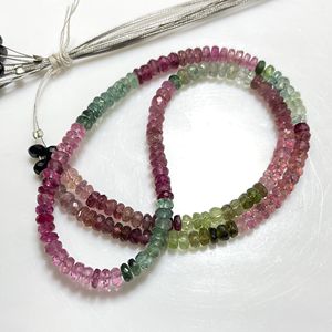 Perles en forme de rondelle à facettes en tourmaline multiple perles de pierres précieuses de qualité fine pour la fabrication de bijoux - Product Image 5