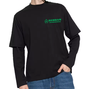 เสื้อยืดคอกลมแขนยาวสองชั้นสั่งทำจากโรงงาน ทรงโอเวอร์ไซส์ แห้งเร็ว พิมพ์ลายดิจิตอล โลโก้พิมพ์ลาย 100% ผ้าฝ้าย - Product Image 3