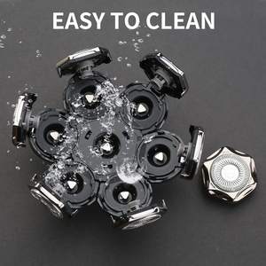 Tête de rasoir électrique 3-en-1 pour homme avec 7 lames, lavable humide/sec, remplacement pour le visage et le corps, mini rasoir rotatif - Product Image 3