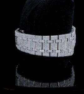 Montre squelette de luxe en argent sertie de diamants pour unisexe, montre hip-hop en moissanite VVS, moissanite cultivée en laboratoire, automatique mécanique - Product Image 3