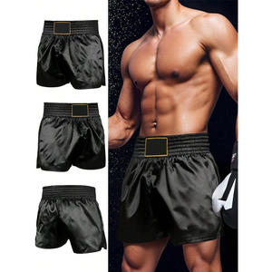 Pantalones cortos de boxeo personalizados para hombres, material transpirable OEM para entrenar combates y peleas con marca de etiqueta privada - Product Image 3