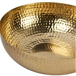 Dernier modèle de bol de service en laiton poli doré pour les réglages de table modernes Bol design martelé or de forme ronde - Product Image 3