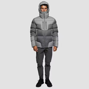 <b>Men's</b> Casual Winter Lightweight Canvas Hood Puffer <b>Jacket</b> Custom Logo Solid Color High Street Woolen Long Sleeves OEM Service - Product Image 3