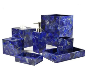 Juego de artículos de tocador de mármol Botella de loción Artículos de baño Kit de lavado Juego de accesorios de baño de mármol de la India - Product Image 5