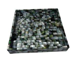 ถาดไม้ถูพื้นทันสมัยที่ออกแบบมาสำหรับการจัดโต๊ะที่ทันสมัยและการตกแต่งภายในที่หรูหราด้วยงานฝีมือมุก - Product Image 5