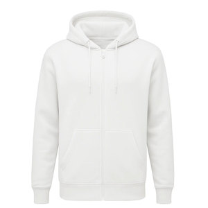 Sweat-shirt à capuche zippé bleu roi pour homme, coupe classique, tricoté, couleur unie, pour l'automne - Product Image 3