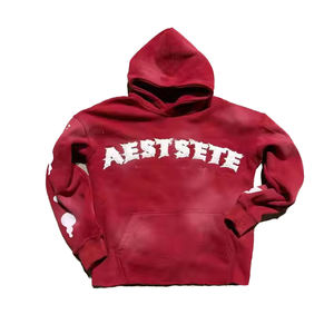 เสื้อมีฮู้ดผ้าฟลีซ XS สำหรับผู้ชายผ้าคอตตอน100% ลายพิมพ์สีจางเหมาะสำหรับฤดูหนาว - Product Image 1