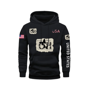 Sudadera con capucha informal con estampado de estrellas para hombre Jersey de invierno de mezcla de poliéster a la moda con cuello con capucha de bolsillo canguro cómodo - Product Image 1