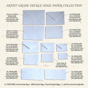 Feuilles de papier artisanal de qualité artiste, à bords frangés, en coton épais, pour aquarelle, fournitures d'art et de calligraphie personnalisées, en gros - Product Image 6