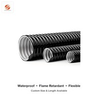 Conduit en acier ondulé recouvert de PVC, gaine de câble électrique flexible, ignifuge, 10 mm, 20 mm, 25 mm
