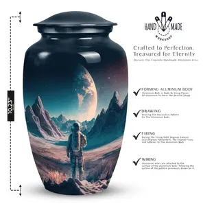 Urnes funéraires atmosphériques en forme de combinaison spatiale, magnifiques, pour adultes, grandes, 10 pouces - Product Image 2