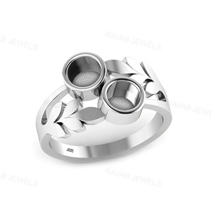 แหวนเงินกึ่งเมานต์สเตอร์ลิงขายดีที่สุดอินเทรนด์เรียบง่ายมีระดับเครื่องประดับงานแต่งงานดีไซน์เนอร์ส่วนประกอบ - Product Image 2