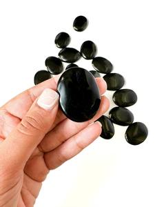 Piedra de pulgar de obsidiana negra Natural de alta calidad, piedra tallada de Reiki, piedra de preocupación, piedra preciosa de ágata semipreciosa para masaje metafísico - Product Image 2