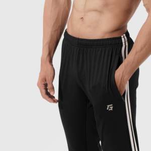 Slim Fit Essential Bottoms for Men <b>Black</b> Athletic <b>Pants</b> with Customizable Logo XL Size Lightweight Mid Waist Sports Wear - Product Image 6