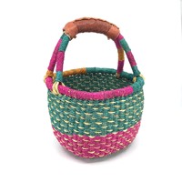 Panier bolga en jonc de mer coloré tissé naturel de haute qualité, paniers faits à la main de style africain