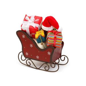 Décor de Noël élégant en métal doré avec traîneau de renne pour centre de table de fête et affichage des vacances d'hiver - Product Image 3