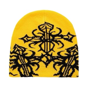 Gorro de invierno de Jacquard acrílico Unisex de alta calidad con logotipo personalizado, gorro cálido, gorro de esquí deportivo de punto con calavera - Product Image 5