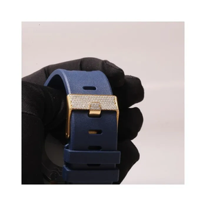 Montre-bracelet mécanique automatique chronographe élégante en moissanite VVS avec diamants en acier inoxydable doré, tendance pour homme, cadeaux - Product Image 5