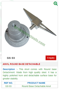 Enclume avec base ronde détachable, outils de fabrication de bijoux, enclume de formage en acier robuste, portable |   Numéro d'article GS-03 - Product Image 2