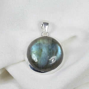 925 Sterling Silver Simple Design Cadeau De Mariage Parfait pour l'amour Labradorite Gemstone Collier Pendentif Avec 925 Timbre Bijoux - Product Image 3