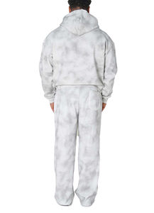 Conjunto de 2 Piezas de Pantalones Deportivos de Invierno de Alta Calidad con Capucha, Lavado Ácido con Pedrería, Cierre de Cremallera, Servicio OEM, 100% Algodón - Product Image 2