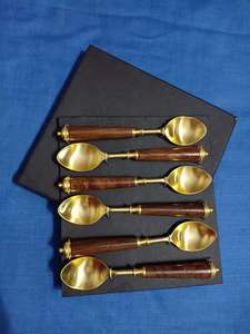 Acier inoxydable or métal laiton et poignée en métal ensemble de couverts vaisselle couverts Restaurant utiliser ensemble de couverts à la main - Product Image 3