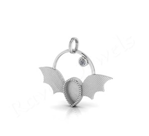 Colgante de plata de ley de moda 37*32mm buena calidad genuino circón bisel ajuste boda joyería regalo encontrar componentes - Product Image 3