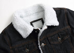 Venta al por mayor mejor diseño personalizado hombres Denim chaqueta negra invierno ropa casual ropa de algodón para la moda al aire libre disponible - Product Image 3