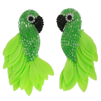 Boucle d'oreille perroquet perlé à la mode meilleur ton emballage personnalisé pendentif perle de rocaille perroquet exagéré par glowin fashion