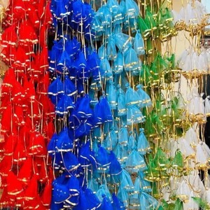 4 Pieds Filet de Potli Multicolore avec Dentelle Gota Décoration de Mariage & Festival Toile de Fond pour Mandap Stage Ganpati & Temple Decor - Product Image 4