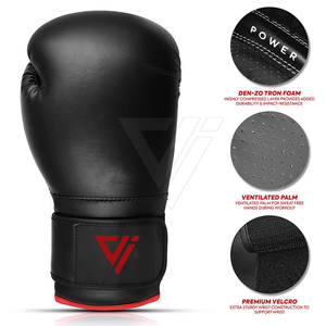 Guantes de Boxeo Profesionales Personalizados de Cuero PU de 8oz y 12oz, Diseño Antideslizante de Dedo Completo, Cierre de Gancho y Bucle, Fabricados en Fábrica - Product Image 4