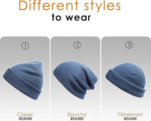 Unisex Custom Brand Unique Cable Knitted Lightweight Stylish <b>Slouch</b> Long <b>Beanie</b> Different Style with Extreme Comfort - Product Image 4