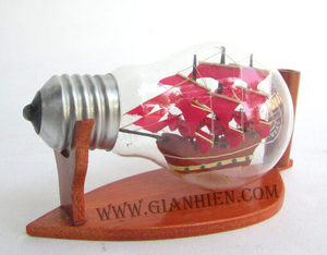 Bateau léger nautique fabriqué à la main modèle en bois couleurs réalistes technique peinte artisanat en bois naturel - Product Image 6