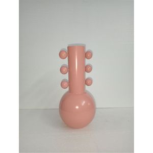 Jarrón Decorativo de Lujo en Rosa Mate con Acabado Glaseado, de 3 Niveles, con Burbujas, para Flores, Estilo Moderno, para Diseño de Interiores Escandinavo - Product Image 4