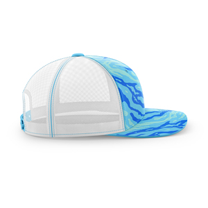 Gorra Trucker Personalizada con Patrón Azul, Unisex, de Secado Rápido, Antibacteriana, Transpirable, con Protección UV, Impresa por Sublimación en Poliéster - Product Image 2