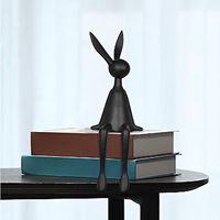 Statue de lapin en résine minimaliste moderne, artisanat fait main, élégante et raffinée, décoration d'anniversaire pour salon ou espace de travail