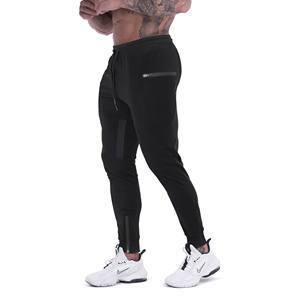 กางเกงลำลองผู้ชายผ้าสเตรชสูง มีซิปกระเป๋า กางเกงกีฬาเอวยางยืด กางเกงวิ่งออกกำลังกายกลางแจ้งทรงหลวม - Product Image 3