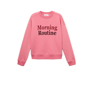 เสื้อสเวตเตอร์คอปกขนแกะขนาดใหญ่เสื้อสเวตเชิ้ตผู้หญิงพิมพ์ลายคอลูกเรือธรรมดาเสื้อลำลองผ้าฝ้ายลายนูน - Product Image 1