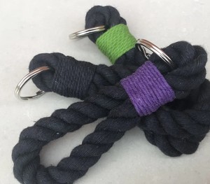 Porte-clés en corde noire, porte-clés nautique, porte-clés en corde noire - Product Image 2
