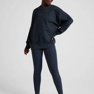 เสื้อสเวตเชิ้ตผู้หญิงขายส่ง ผ้าฟลีซ แขนยาว ทรงโอเวอร์ไซส์ ผ้าคอตตอนผสม คอกลม สไตล์ลำลอง อุ่นสบาย สำหรับฤดูหนาว สตรีทแวร์ ด้านหน้า - Product Image 6